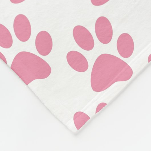 Rosa Tatzen-Drucke Fleecedecke (Ecke)