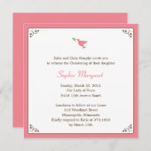 Rosa Taubentaufen/Einladung zur Feier Einladung (Vorne/Hinten)