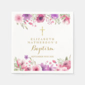 Rosa Tauf-Blumenmuster Serviette (Vorderseite)