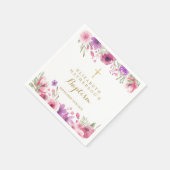 Rosa Tauf-Blumenmuster Serviette (Ecke)