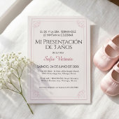 Rosa Tauf Einladung – Mi Presentación Mädchen