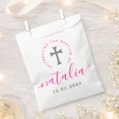 Rosa Taufe Christening Naming Cross Geschenktütchen (Ausgeschnitten)