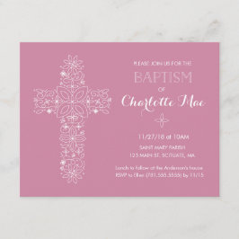 Rosa Taufe Einladung - 4,25" x 5,5" Einladungen