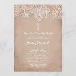 Rosa Taufe Einladung, Baby Girl Einladung