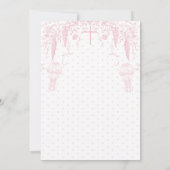 Rosa Taufkirche Girl Einladung (Rückseite)