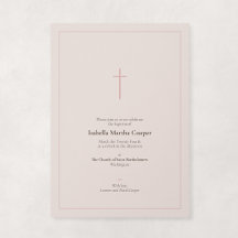 Rosa Taufkreuz mit minimalistischem religiösen Des