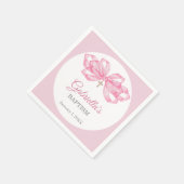 Rosa Taufservietten mit Schleife Benutzerdefiniert Serviette (Ecke)
