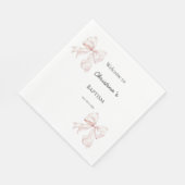 Rosa Taufservietten mit Schleife Serviette (Ecke)