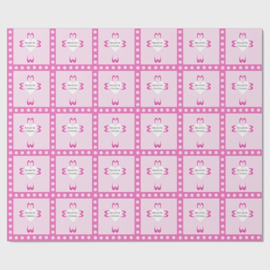 Rosa Taufverpackungspapier für Mädchen Geschenkpapier (Flach)