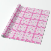 Rosa Taufverpackungspapier für Mädchen Geschenkpapier (Ungerollt)