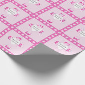 Rosa Taufverpackungspapier für Mädchen Geschenkpapier (Ecke)