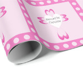 Rosa Taufverpackungspapier für Mädchen Geschenkpapier (Rolleneckpunkt)