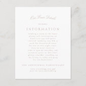 Rosa Taupe Classic Elegante Festliche Hochzeit Begleitkarte (Vorderseite)