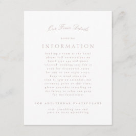 Rosa Taupe Classic Elegante Festliche Hochzeit Begleitkarte