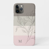 Rosa Taupe Creme Farbblock Blumenmonogramm Case-Mate iPhone Hülle (Rückseite)