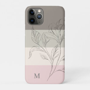 Rosa Taupe Creme Farbblock Blumenmonogramm Case-Mate iPhone Hülle