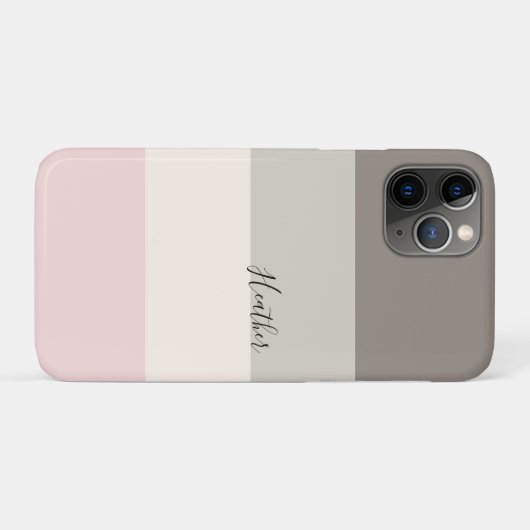 Rosa Taupe Creme Farbblock Personalisiert Case-Mate iPhone Hülle (Rückseite (Horizontal))