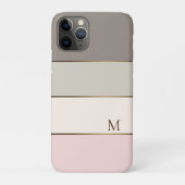 Rosa Taupe Creme Gold Farbblock Monogramm Case-Mate iPhone Hülle (Rückseite)