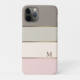 Rosa Taupe Creme Gold Farbblock Monogramm Case-Mate iPhone Hülle
