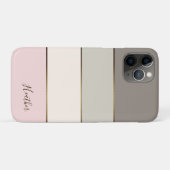 Rosa Taupe Creme Gold Farbblock Personalisiert Case-Mate iPhone Hülle (Rückseite (Horizontal))