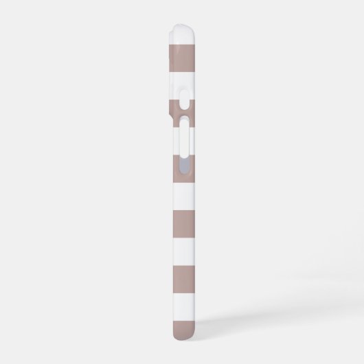 Rosa Taupe & White Stripe Personalisiert iPhone 16 Hülle (Linke Seite)