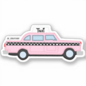 Rosa Taxi Aufkleber (Vorderseite)