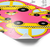 Rosa Taximuster Fotodruck (Ecke)