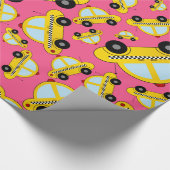Rosa Taximuster Geschenkpapier (Ecke)