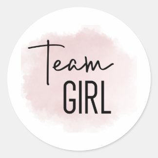 Rosa Team Girl Gender Revecker Runder Aufkleber