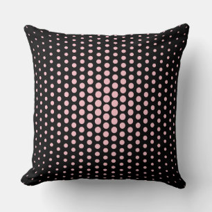 Rosa Techno-Punkte Modern Schwarz Kissen