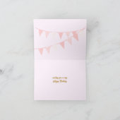 Rosa Teddy Bar Gold Crown Happy Birthday Dankeskarte (Innenseite)