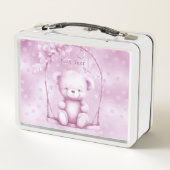 Rosa Teddy Bären Metal Lunch Box (Rückseite)