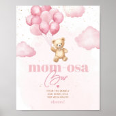 Rosa Teddy Bärenballons Mama-osa-Bar Poster (Vorne)