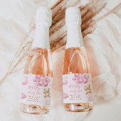 Rosa Teddy Bärenballons Pop es, wenn sie Pop Schaumweinetikett