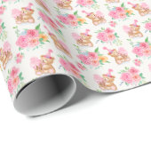 Rosa Teddy Bäreneis mit Peonys Geschenkpapier (Rolleneckpunkt)
