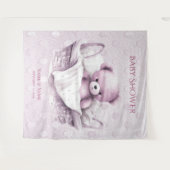 Rosa Teddy Bear im Hintergrund Wandteppich (Vorderseite (Horizontal))