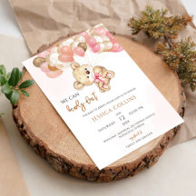 Rosa Teddybär-Baby-Party