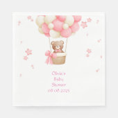 ROSA TEDDYBÄR BABY SHOWER  SERVIETTE (Vorderseite)