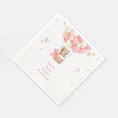ROSA TEDDYBÄR BABY SHOWER  SERVIETTE (Ecke)