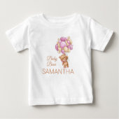 Rosa Teddybär Baby T-shirt (Vorderseite)