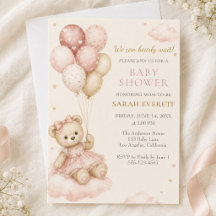 Rosa Teddybär-Ballon-Mädchen-Baby-Party