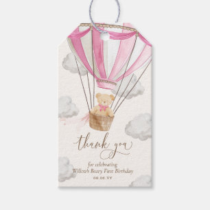 Rosa Teddybär Danke Beary Erster Geburtstag Geschenkanhänger