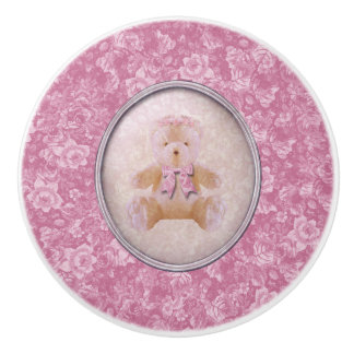 Rosa Teddybär Keramikknauf
