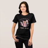 Rosa Teddybär-Mama-in-spe Tri-Blend Shirt (Vorderseite voll)