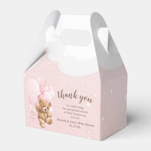 Rosa Teddybär mit Luftballons Geschenkbox Geschenkschachtel