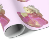 Rosa Teddybär Party Geschenkpapier (Rolleneckpunkt)