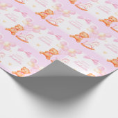 Rosa Teddybär und Rockpferd Geschenkpapier (Ecke)