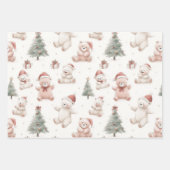 Rosa Teddybär Weihnachten Geschenkpapier Set (Vorderseite 2)