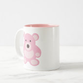 Rosa Teddybär Zweifarbige Tasse (Vorderseite Links)