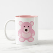 Rosa Teddybär Zweifarbige Tasse (Links)
